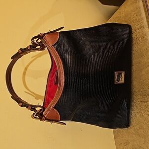 Dooney and Bourke black embossed lizard hobo purse..free shipping